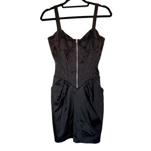 Betsey Johnson Black Zipper Bodice Mini Dress